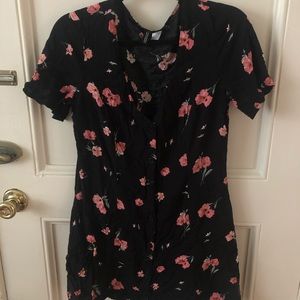Black Floral Mini Dress